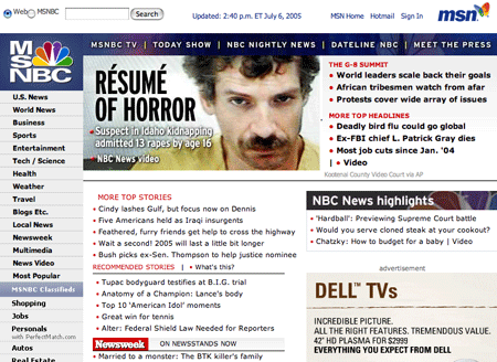 The MSNBC Home Page